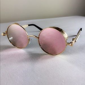 PINK and gold mirror sunglasses